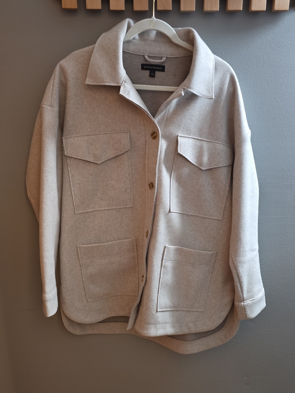Banana Republic Women's Cream Shacket Jacket